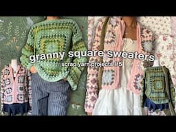 🧶✧˚🪡 Granny Square Sweaters | Zip Up Hoodie & Jumper | Scrap Yarn Projects ep 5