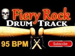 Fiery Rock Drum Track - 95 BPM - Drum Beats Instrumental for Bass Guitar Backing Tracks Beat 🥁 554