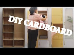 DIY Large Wardrobe and Rotating Shelves from Cardboard