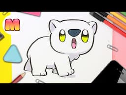 COMO DIBUJAR UN OSO POLAR KAWAII PASO A PASO - Como dibujar animales kawaii - Como dibujar un oso