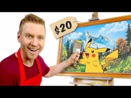 I Painted POKEMON inside of Thrift Shop Art!