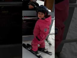 Father Takes 2 Year Old Daughter Skiing #cute #adorable #father