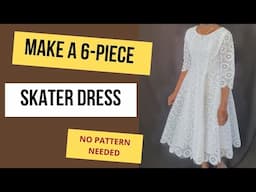 How to cut and sew a 6 pieces gown | No cut at the waist | NO PATTERN cutting | Easy Lined Dress (1)