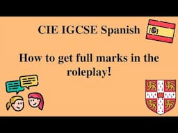 How to answer the roleplay in IGCSE Spanish!