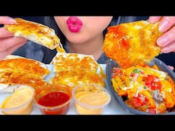 TACO BELL NEW CHEESY DIPPING BURRITOS AND STEAK GARLIC NACHO FRIES | MUKBANG | ASMR Phan