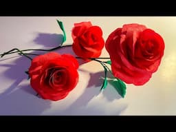 How to make paper rose flower | paper flower | DIY |home decor