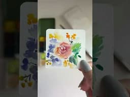 A miniature rose #short #shortsyoutube #watercolorartist