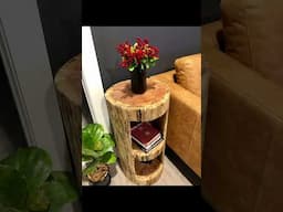 Side Table Carved with Chainsaw | Wood Side Table Designs