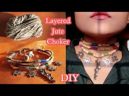 Layered Jute Choker | Handcrafted Boho Jewelry | DIY