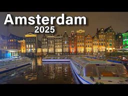 Amsterdam 2025 Walk Wonderful City of Canals in Winter 8K 60fps