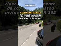 Veja o momento da colisão entre ônibus e moto na BR 262