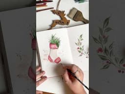 Let’s paint a candy cane for our #’Christmas decor #christmasdiy #christmaspainting #watercolor