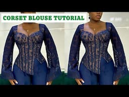 CORSET WITH BRA CUPS (cutting and sewing) / Easy tutorial for beginners