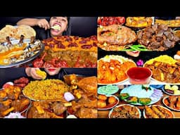 ASMR EATING SPICY CHICKEN CURRY, MUTTON CURRY, BIRYANI | BEST INDIAN FOOD MUKBANG |Foodie India|