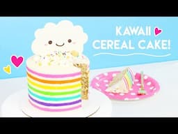 How to Make a Rainbow Stripe Cereal Cake! 🌈