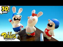 Alert! Panic in the skies! 🚨 | RABBIDS INVASION 🐰 | 30mn Compilation | Cartoon for kids