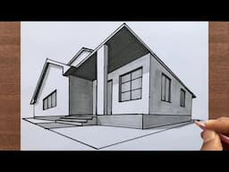 How to Draw a House in 2 Point Perspective