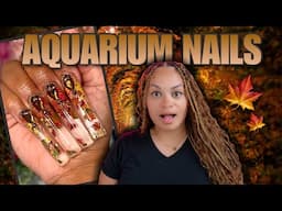 FALL AQUARIUM NAILS 🍁🍂 HARD GEL NAILS