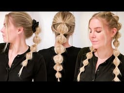 3 Easy Bubble Braids For Beginners! *REQUIRES NO BRAIDING* - Simple & Quick!