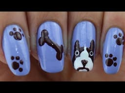 Unha Cachorro (Desenho, Cão, Animal) Nail Art Dog (Cartoon, Drawing)