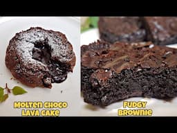 Molten Choco Lava Cake & Fudgy Brownie By Nida's Cuisine