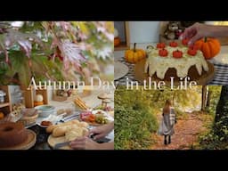 Cozy autumn vlog🍁Pumpkin cake with cheesecake frosting🎃/DIY and autumn landscape.🍂