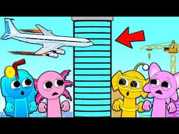 SPRUNKI PLANE CRASH INTO SKYSCRAPER! TERRIBLE AIRPLANE ACCIDENT INCREDIBOX SPRUNKI Cartoon Animation