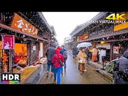 Japan - Snowy day walk around old town of Takayama • 4K HDR