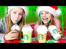 We are making slime that looks just like popular holiday frappucinos!