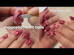 VIRAL MAGNETIC HEART NAILS *dupe version* + how to make your own press on nails