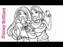 BARBIE FRIENDS BLACK Coloring Page 2025 Disney Brilliant Coloring Book Pages