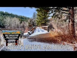 ASMR Crunchy Snow Walk on Mountain trail! (No talking Version) Nature sounds~Rivers & Bridges