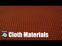 Cloth Materials: Blender Cloth for Beginners