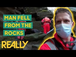 Paramedics Rush To Aid Man Who Fell 20 Feet And Hit His Head on Rocks | Helicopter ER