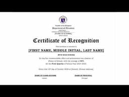 Quarterly Certificate of Recognition | Soft Copy in the Description Box