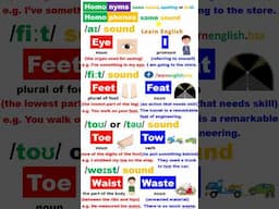 Homonyms and Homophones in English