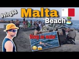 Malta 🇲🇹 Beach 🏖️ Vlog 🎥 || Sliema beach 🏝️ || Malta || @kulbeersohal7683