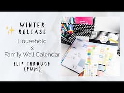 HOUSEHOLD Sticker Book & WEEKLY FAMILY WALL CALENDAR Flip Through/Happy Planner Winter Release 2020