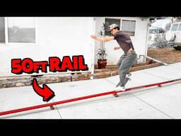 Pro Skaters Battle 50ft Rail