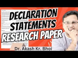 How to Write Data Availability and Ethical Declaration Statements in a Paper || Hindi