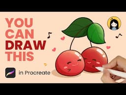 How to Draw Cute Cherries in Procreate | Easy Tutorial for Beginners | Cute Drawing Ideas