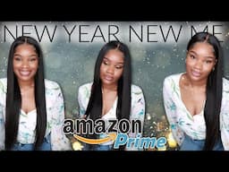 IT'S GIVING 24 INCH SILKY STRAIGHT MIDDLE PART BUSS DOWN! WINTER READY 🧤❄️ | AMAZON PRIME UNICE