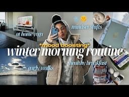 mood boosting winter morning routine 🌥️ MOTIVATION to stabilize your mental health every AM! 🧘🏽‍♀️✍🏼