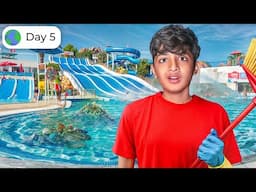 I Spent 24 Hours as a Water Park Cleaner !