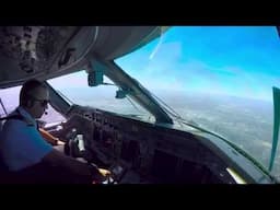 EMBRAER 145 COCKPIT VIEW APPROACH AND LANDING KLAX HD