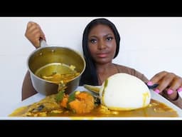 Asmr mukbang delicious egg sauce with fufu