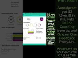 Anmolpreet Got 83 Overall in PTE With Online Coaching and One on One Feedback Everyday M and MM PTE