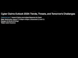 Cyber Claims Outlook 2024: Trends, Threats, and Tomorrow's Challenges