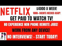 Netflix Hiring! 1000 Remote Jobs Get Paid To Watch Videos! No Interview + Start Today Work From Home