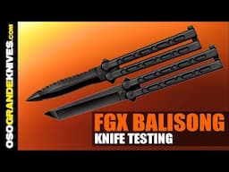 Cold Steel FGX Balisong Spearpoint Plastic Butterfly Knife 92EAA Cutting, Piercing Test